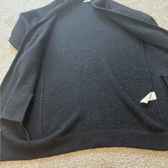 Aritzia Wilfrid Free Cozy Black Open Front Long Cardigan Sweater Size Large - Picture 11 of 11